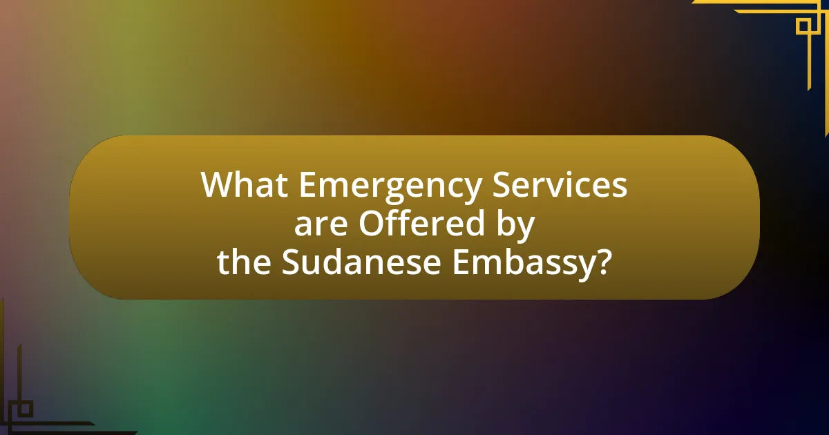 What Emergency Services are Offered by the Sudanese Embassy?